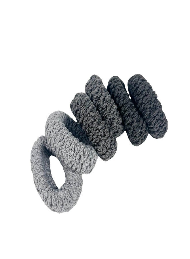 BLBM Hair Ties with Seamless High Elastic Thickening and widening in Ponytail Holders (Gray Series with 6 Pcs Packing) - Image 1